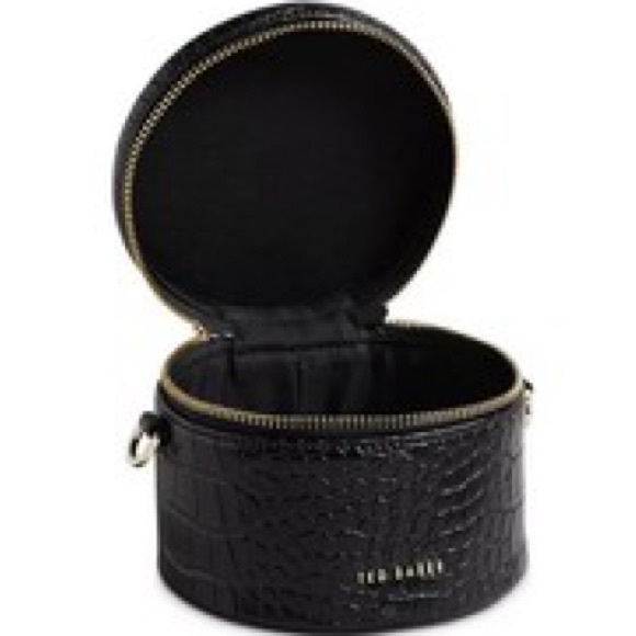 Ted Baker London RARE Salmaa Croc Detail Mini Drum Black Crossbody Bag NWT - Picture 3 of 5